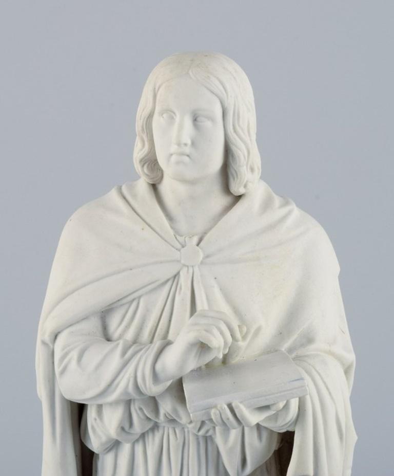 Royal Copenhagen nach Thorvaldsen. Figur des Apostels Johannes mit dem Adler (Keramik) im Angebot