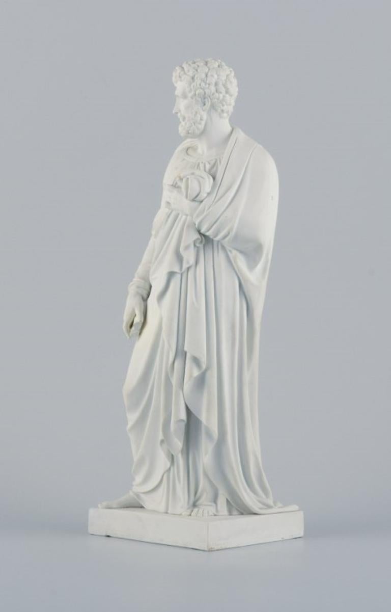 Royal Copenhagen nach Thorvaldsen. Figur des Heiligen Peter im Biskuit. 1870/80er Jahre (Neoklassisch) im Angebot