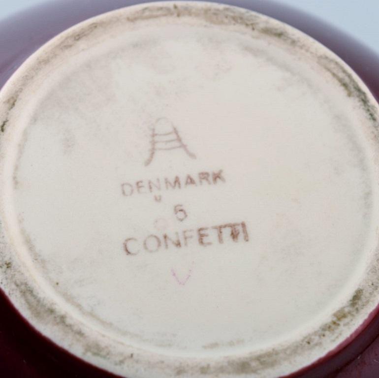 Mid-20th Century Royal Copenhagen / Aluminia Confetti Jug in Burgundy Red Glazed Faience