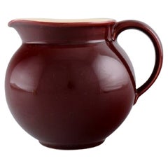 Royal Copenhagen / Aluminia Confetti Jug in Burgundy Red Glazed Faience