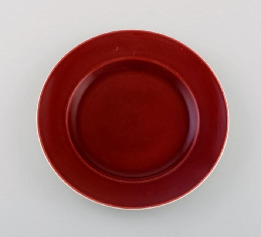 Scandinavian Modern Royal Copenhagen / Aluminia Confetti Plate and Three Large Dishes, Mid-20th C. For Sale
