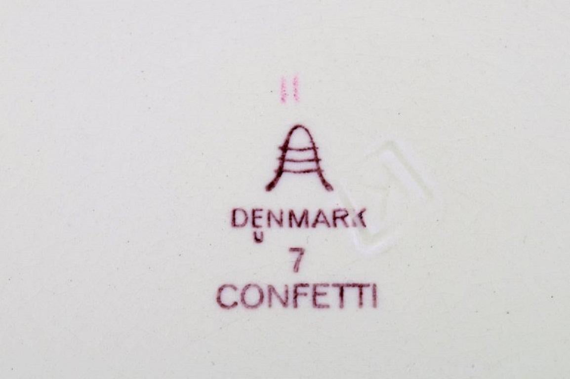 Danish Royal Copenhagen/Aluminia Confetti, Three Salt/Pepper Shakers and Butter Boards For Sale