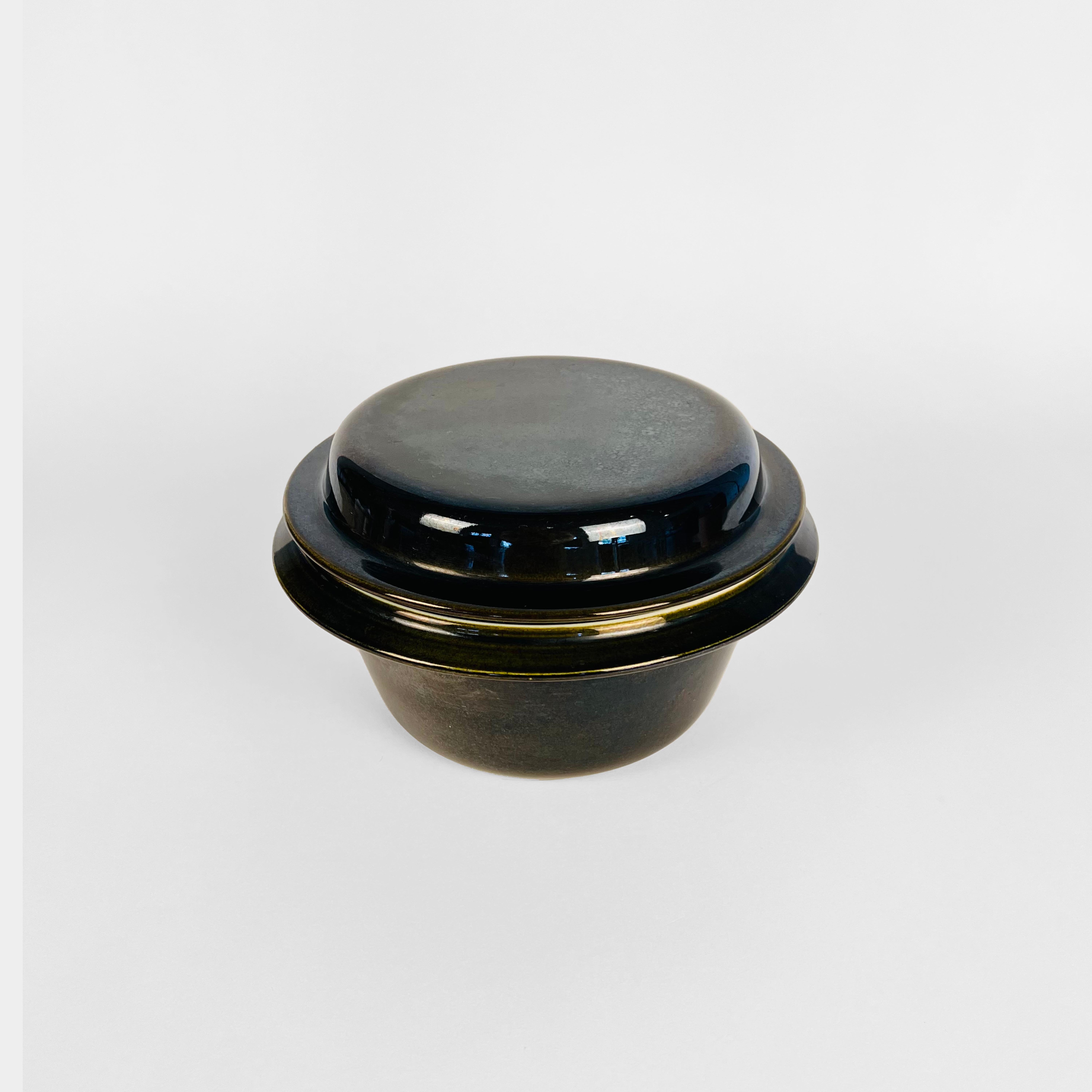 Danish Royal Copenhagen Aluminia Faience Black Bowl, 1950s For Sale