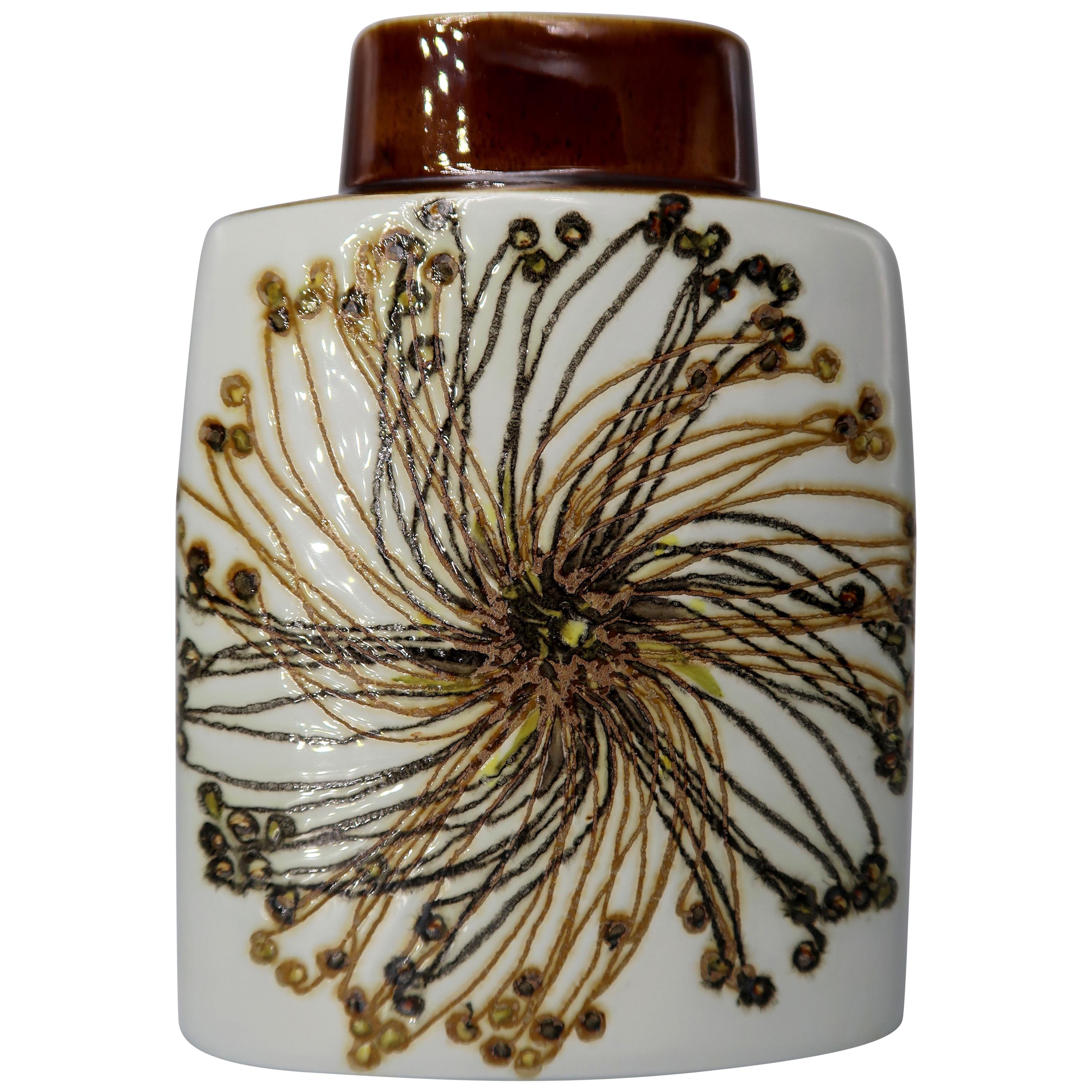 Royal Copenhagen Aluminia Organic Decor Vase, Malmer 
Thorsson, 1965