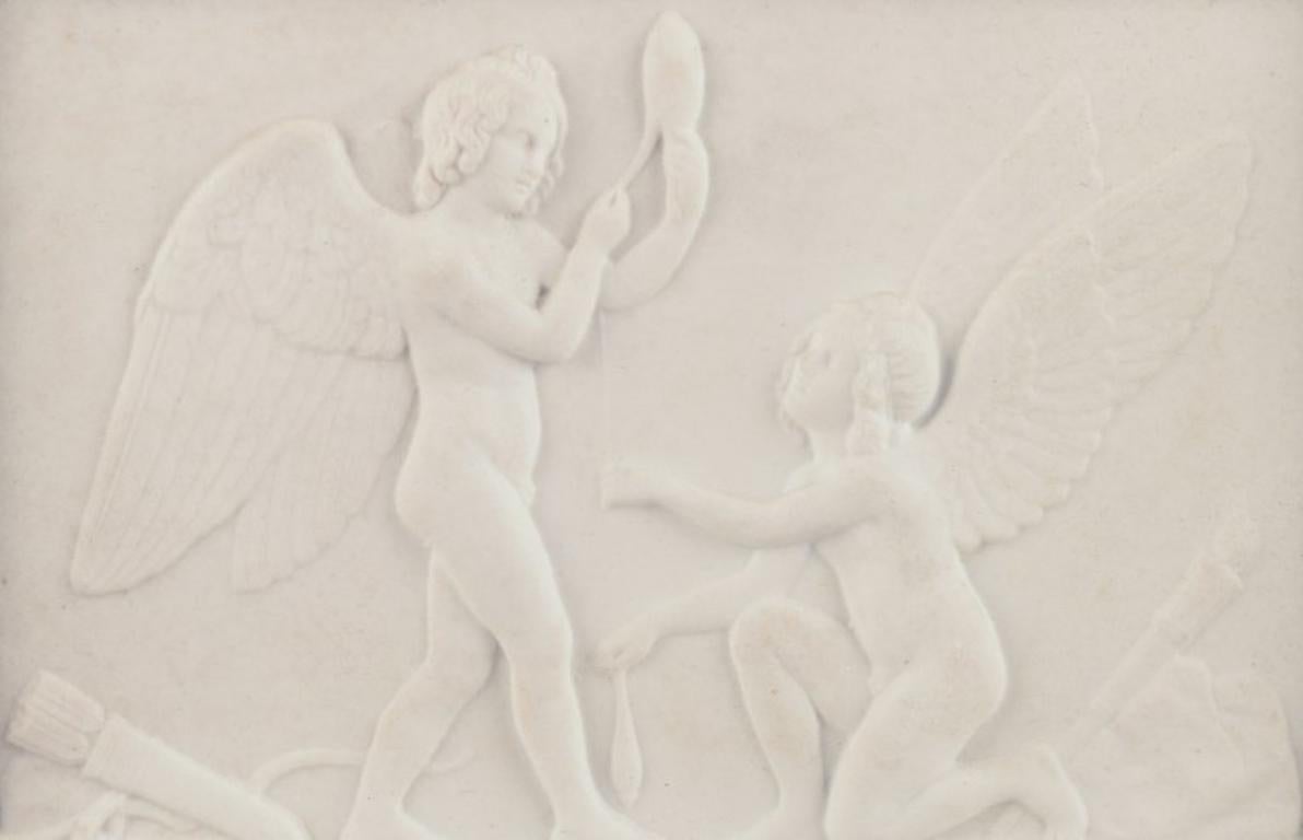 Neoclassical Royal Copenhagen. Amor and Hymen spins the thread of life.  Biscuit relief after For Sale