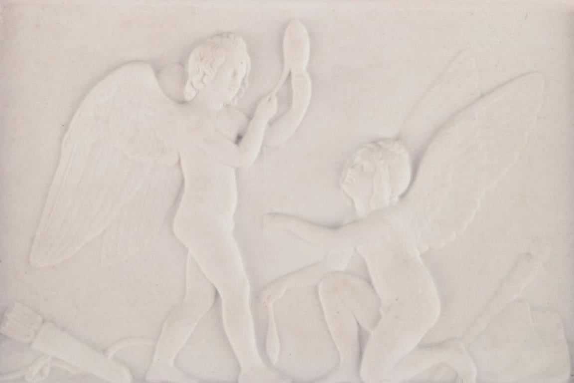 Danish Royal Copenhagen. Amor and Hymen spins the thread of life.  Biscuit relief after For Sale