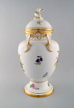 Royal Copenhagen, Antique Baluster Shaped Porcelain Lidded Vase, 19th Century