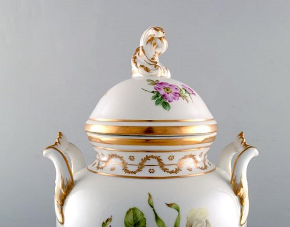 Danish Royal Copenhagen, Antique Baluster Shaped Porcelain Lidded Vase, 19th Century For Sale