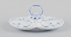 Royal Copenhagen, antique Blue Fluted cabaret tray with handle.