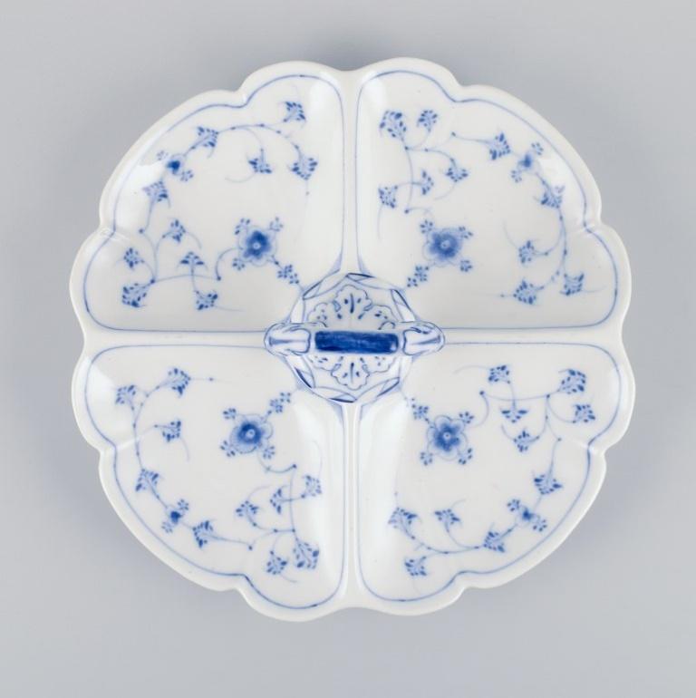 Danish Royal Copenhagen, antique Blue Fluted cabaret tray with handle.