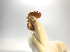 Royal Copenhagen Art Deco 1920s White Porcelain Cockerel Rooster Figure #1126