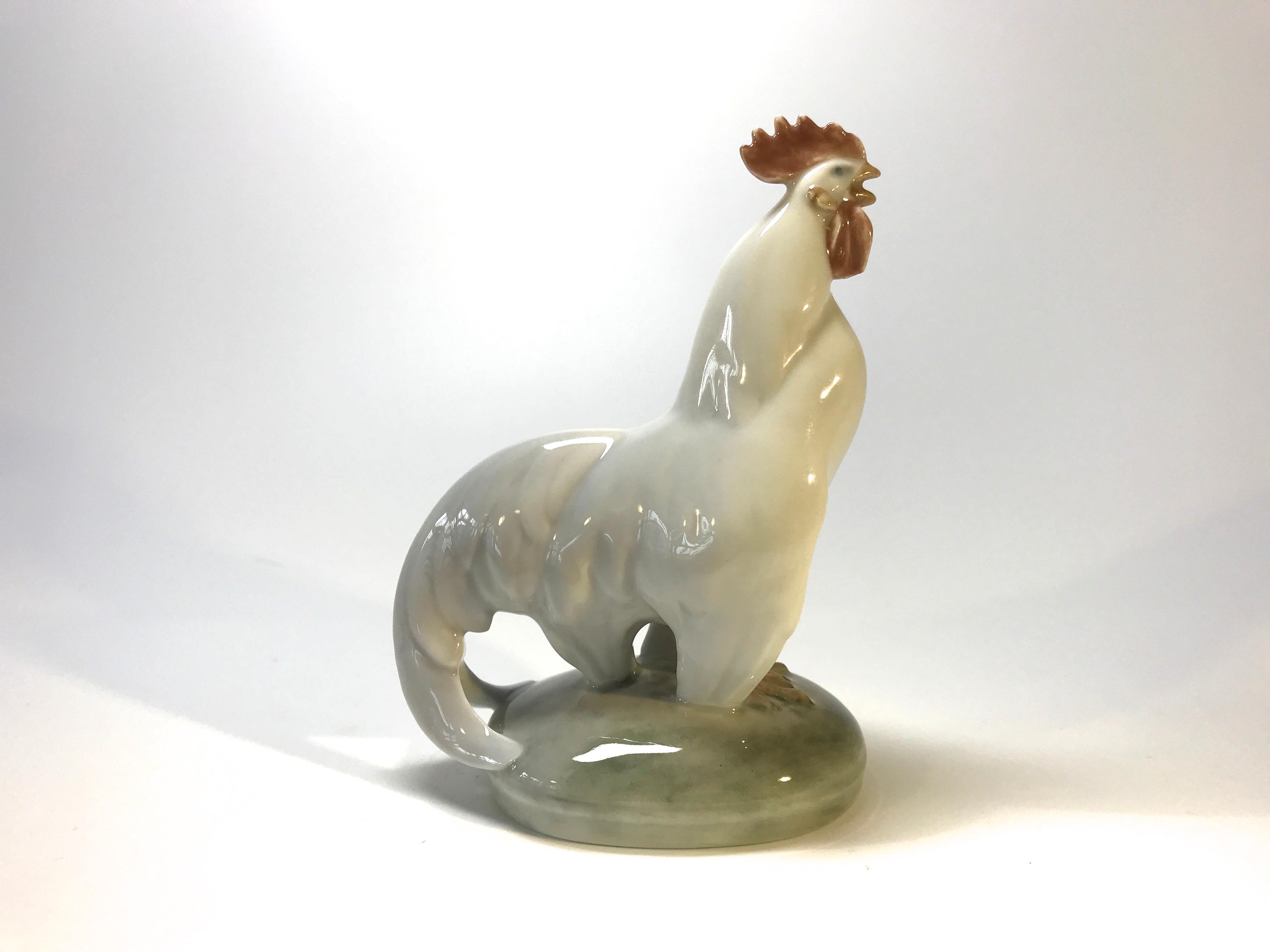 porcelain rooster statue