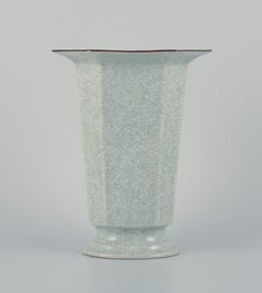 Royal Copenhagen, Art Deco porcelain vase in a rare shape with crackle glaze.