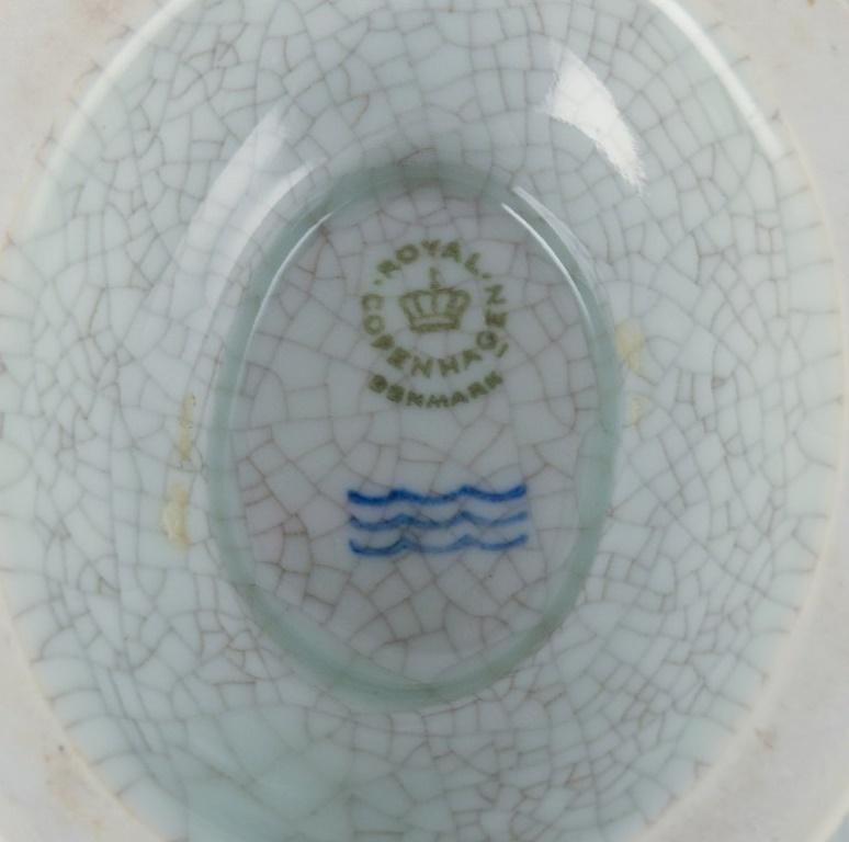 Royal Copenhagen, Art Deco porcelain vase in a rare shape with crackle glaze.  For Sale 2