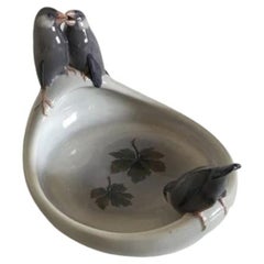 Royal Copenhagen Art Nouveau Bowl with Birds No 373