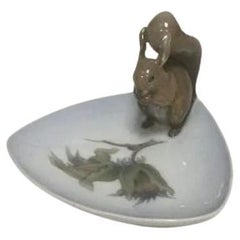 Royal Copenhagen Art Nouveau Dish with Squirrel No 981