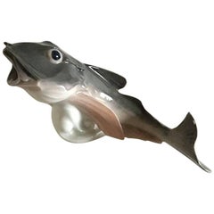 Royal Copenhagen Art Nouveau Figurine Cod with Open Mouth #286