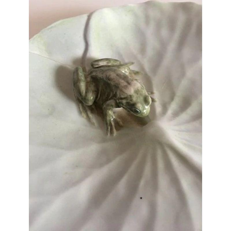 20th Century Royal Copenhagen Art Nouveau Frog on Water Lilly Leaf Dish No 12/5 For Sale