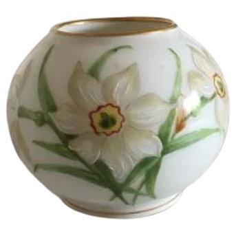 Royal Copenhagen Art Nouveau Overglaze Vase with Spring Flowers For Sale