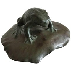 Royal Copenhagen Art Nouveau Paperweight with Frog