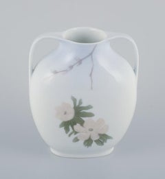Royal Copenhagen, Art Nouveau porcelain vase with handles. Early 1900s.