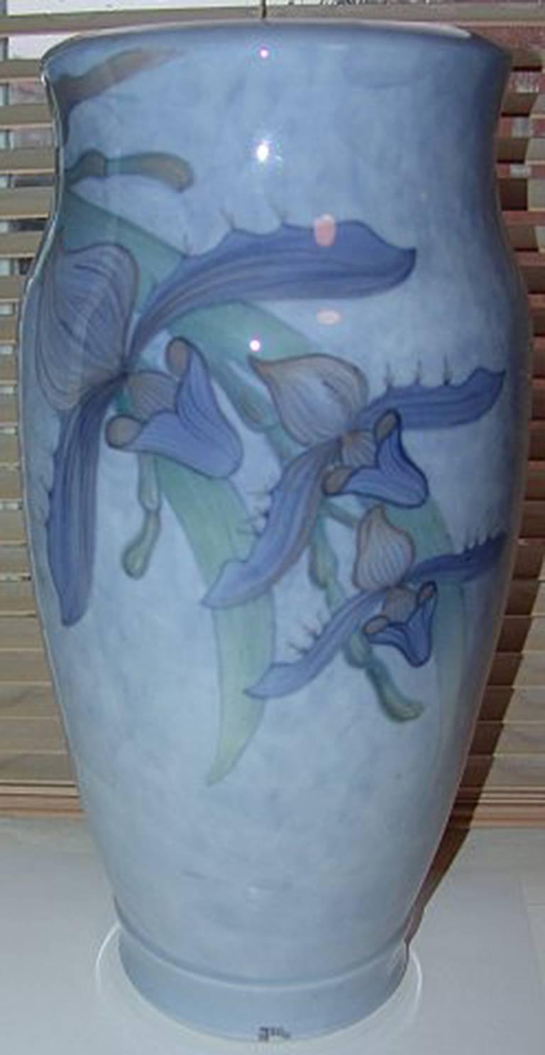 Royal Copenhagen Art Nouveau unique vase by Jenny Meyer from 1921. Measures 40 cm and is in good condition.