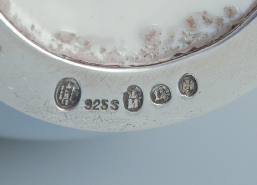 Royal Copenhagen, vaso Art Nouveau in porcellana con intarsi in argento sterling in vendita 4