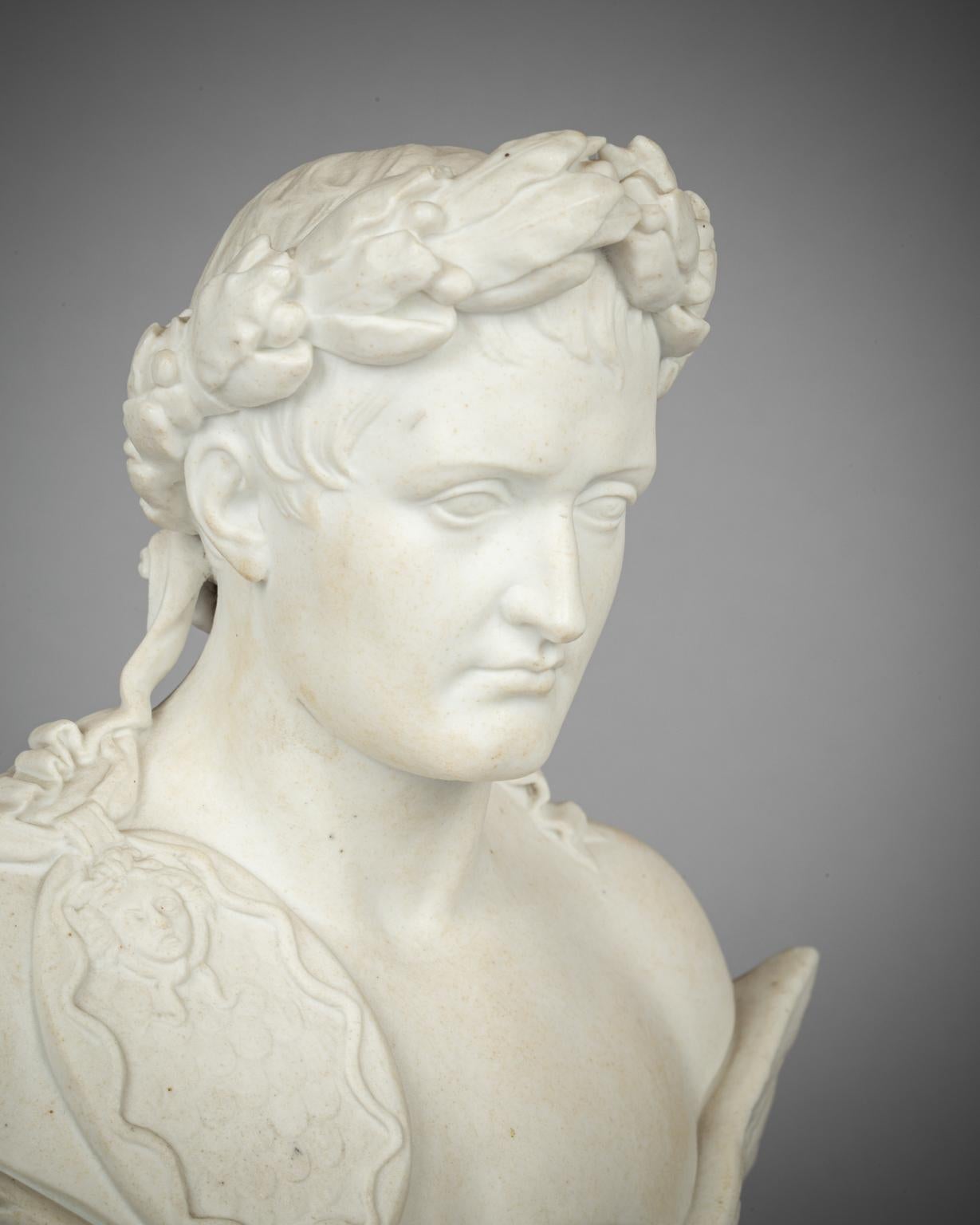 Royal Copenhagen Bisque Porcelain Bust of Napoleon, circa 1840 In Good Condition For Sale In New York, NY