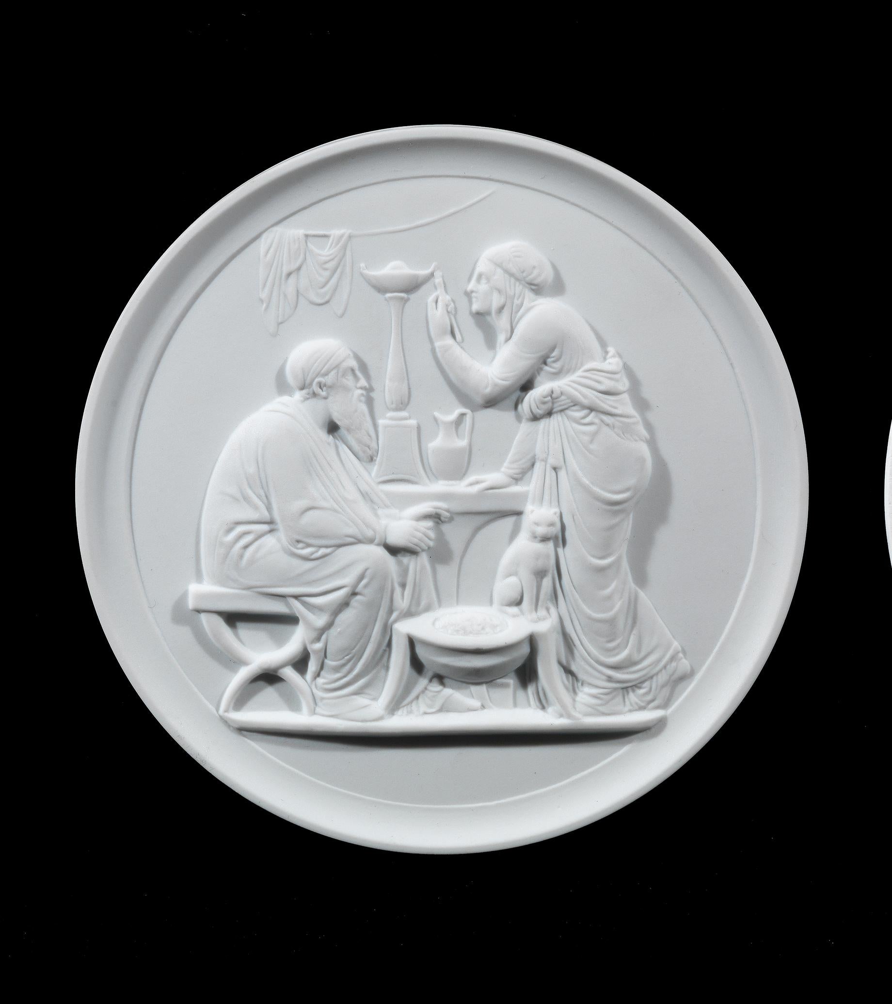 Néo-classique Plaque en porcelaine Bisque de Royal Copenhagen en vente