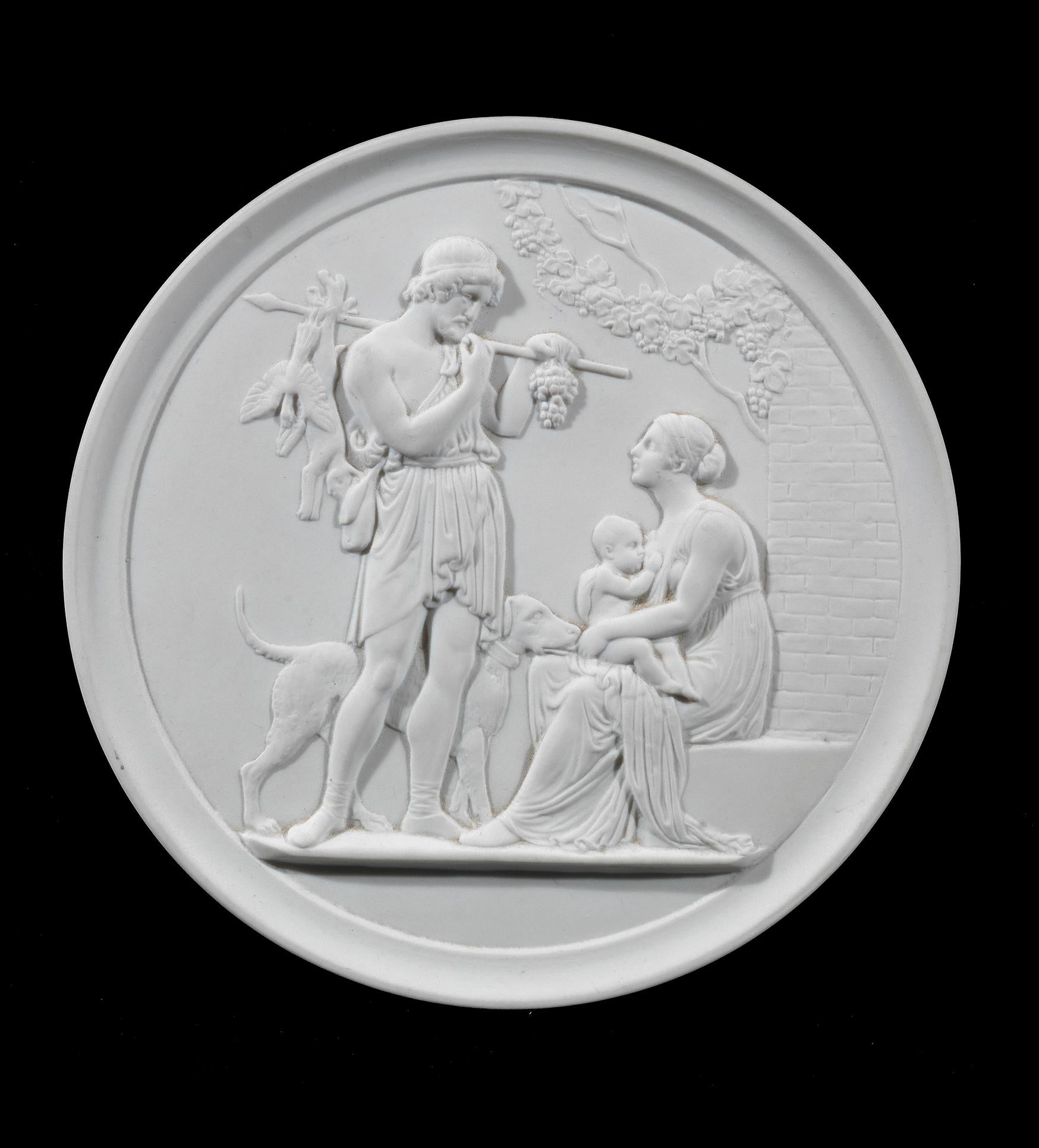 Néo-classique Plaque en porcelaine biscuit Royal Copenhagen en vente