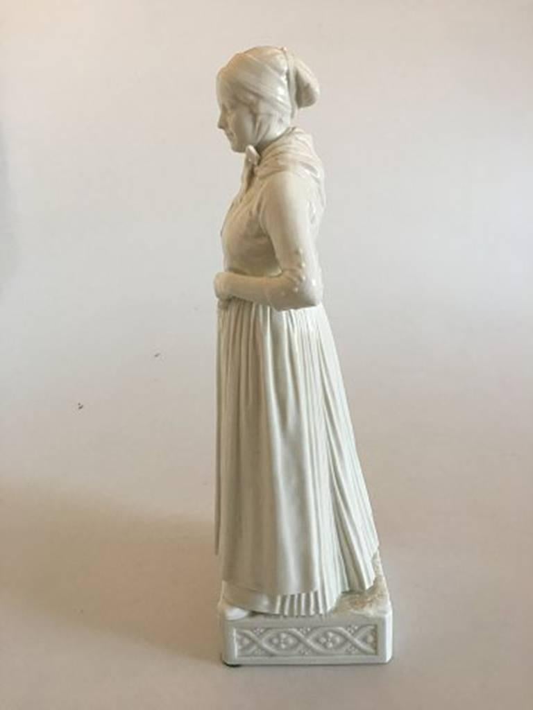 Art Nouveau Royal Copenhagen Blanc de Chine Figurine of Refsnæs Woman #12166 For Sale