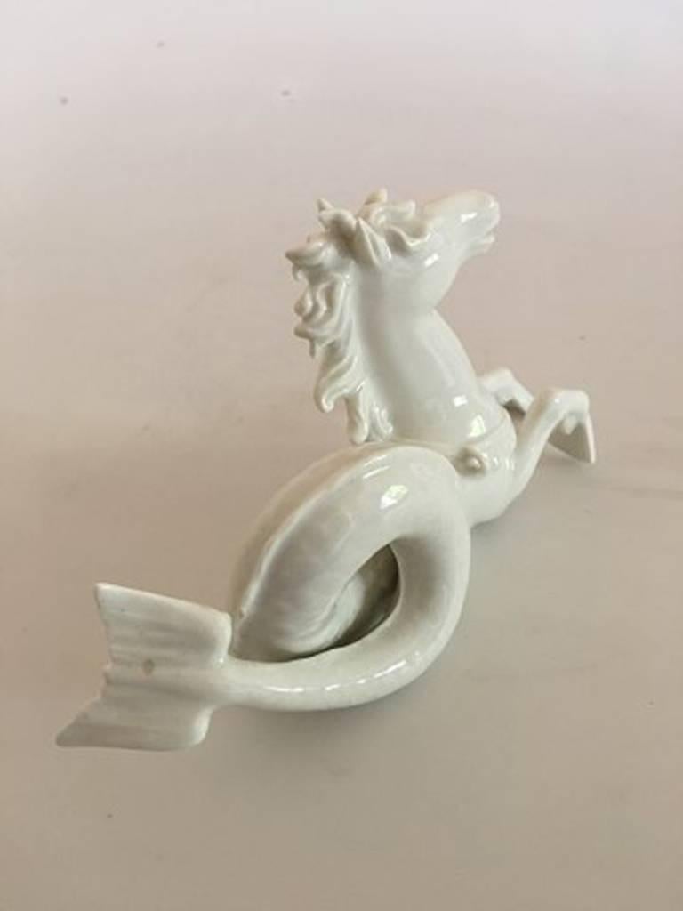 Royal Copenhagen Blanc de Chine Merhorse decorative table figurine. In nice condition without chips. Measures: 19 cm L, 9 cm H.