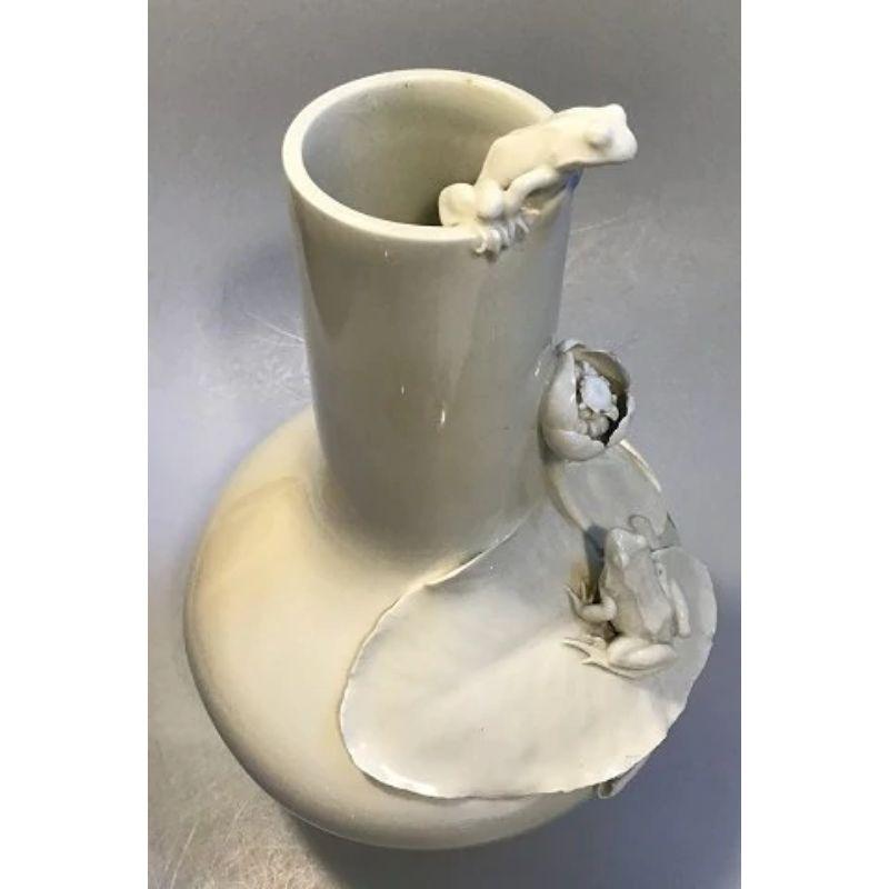 Porcelain Royal Copenhagen Blanc de Chine Relief Vase Unique by Arnold Krog For Sale