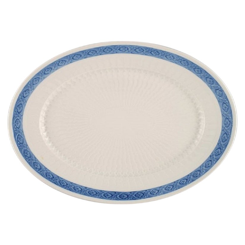 Plat de service à éventail bleu Royal Copenhagen, années 1960