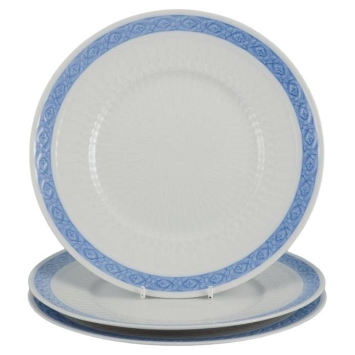 Royal Copenhagen Blue Fan, tre piatti da pranzo. Anni '60/'70