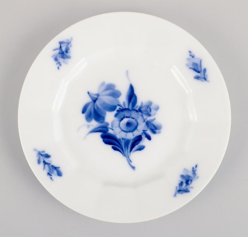 Hand-Painted Royal Copenhagen, Blue Flower Angular, eight cake plates. 1930s. For Sale