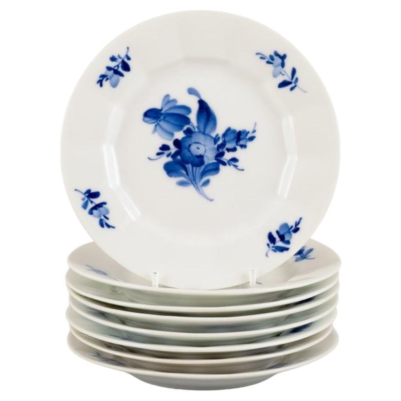 Royal Copenhagen, Blue Flower Angular, eight cake plates. 1930s.