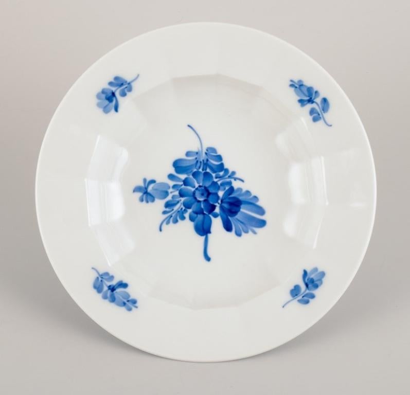 Danish Royal Copenhagen, Blue Flower Angular, five deep plates. 1990s. 