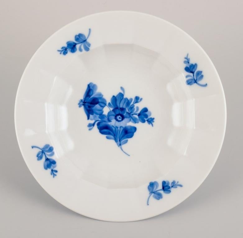 Late 20th Century Royal Copenhagen, Blue Flower Angular, five deep plates. 1990s. 