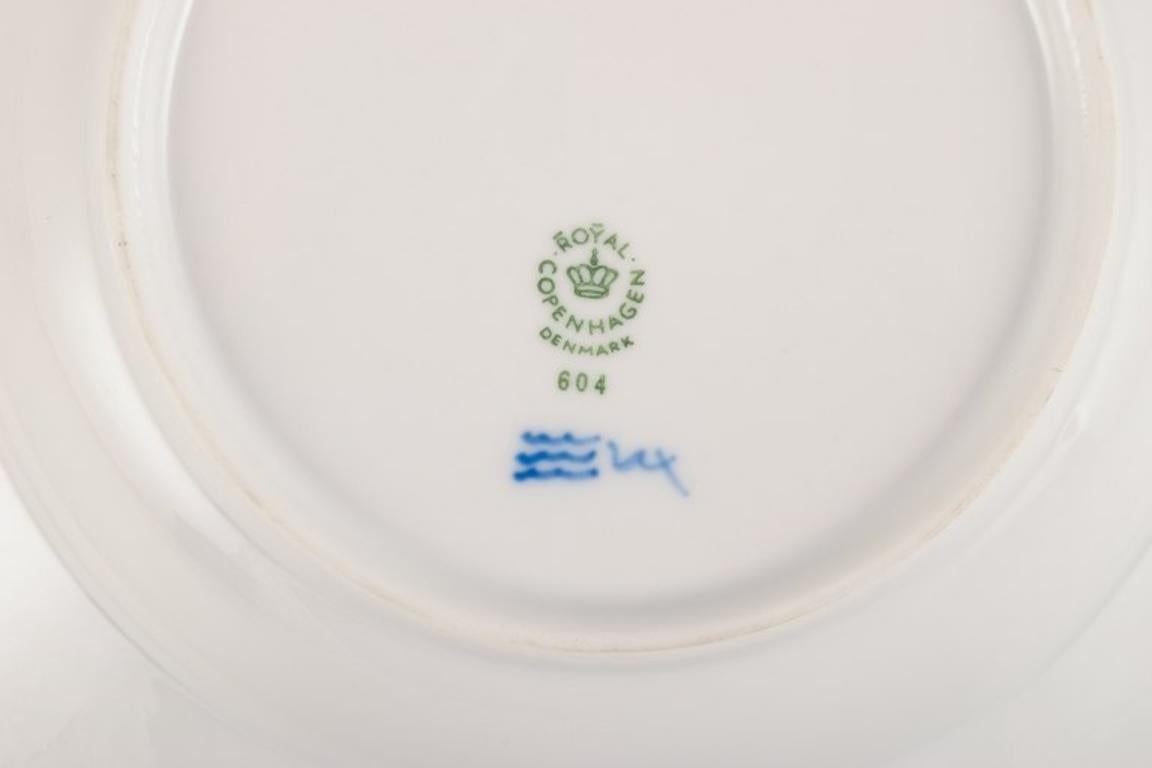 Porcelain Royal Copenhagen, Blue Flower Angular, five deep plates. 1990s. 
