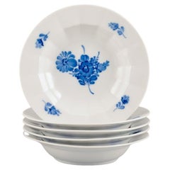 royal copenhagen 604 Royal Copenhagen, Blue Flower Angular, five deep plates. 1990s.