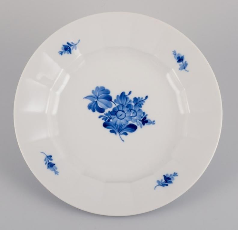 Late 20th Century Royal Copenhagen, Blue Flower Angular, five dinner plates.