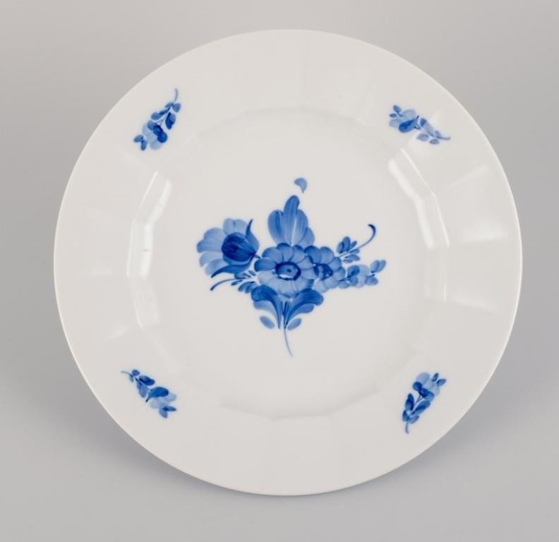Porcelain Royal Copenhagen, Blue Flower Angular, five dinner plates.