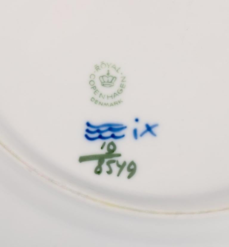 Royal Copenhagen, Blue Flower Angular, five dinner plates. 1