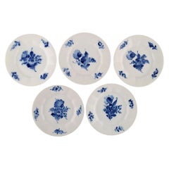 Vintage Royal Copenhagen, Blue Flower Angular, Five Porcelain Cake Plates