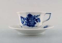 Royal Copenhagen Blue Flower Angular Set of 6 Coffee Cups and Saucers No. 8608
