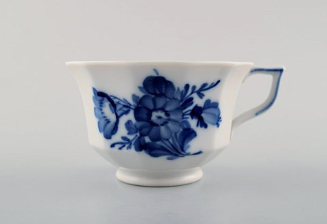 Danish Royal Copenhagen Blue Flower Angular Set of 6 Coffee Cups and Saucers No. 8608