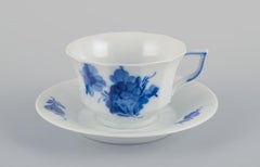 Royal Copenhagen Blue Flower Angular. Set of six coffee cups with saucers.
