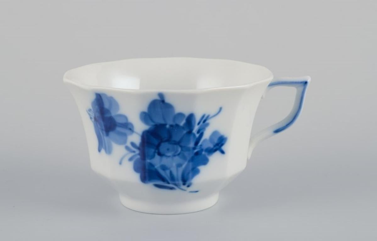 Danish Royal Copenhagen Blue Flower Angular. Set of six coffee cups with saucers. For Sale