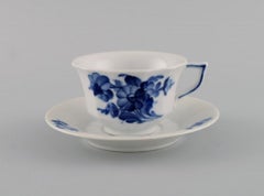 Royal Copenhagen Blue Flower Angular. Six Coffee Cups with Saucers and Plates